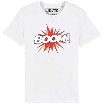 T-shirt unisexe BOOM blanc