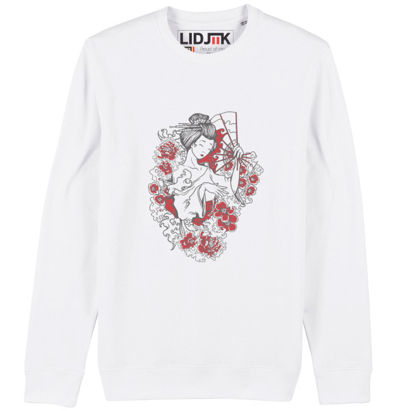 Sweat unisexe GEISHA blanc