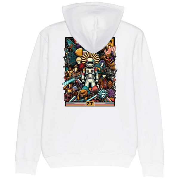 Sweat à capuche/Hoodie unisexe POP blanc verso